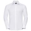 Long sleeve herringbone shirt White