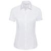 Women's short sleeve herringbone shirt White