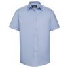 Short sleeve herringbone shirt Light Blue