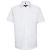 Short sleeve herringbone shirt White