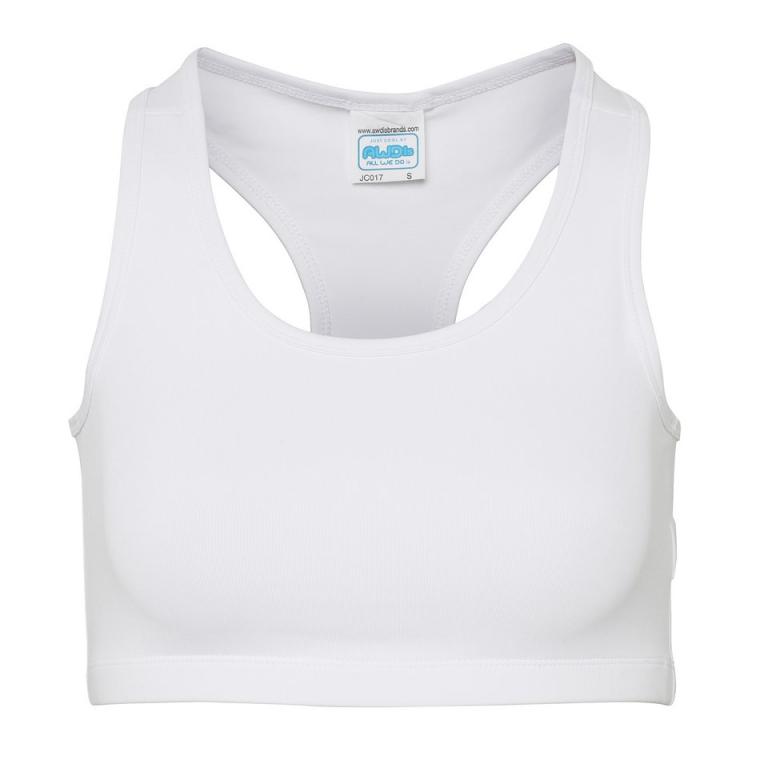 Women's cool sports crop top Arctic White