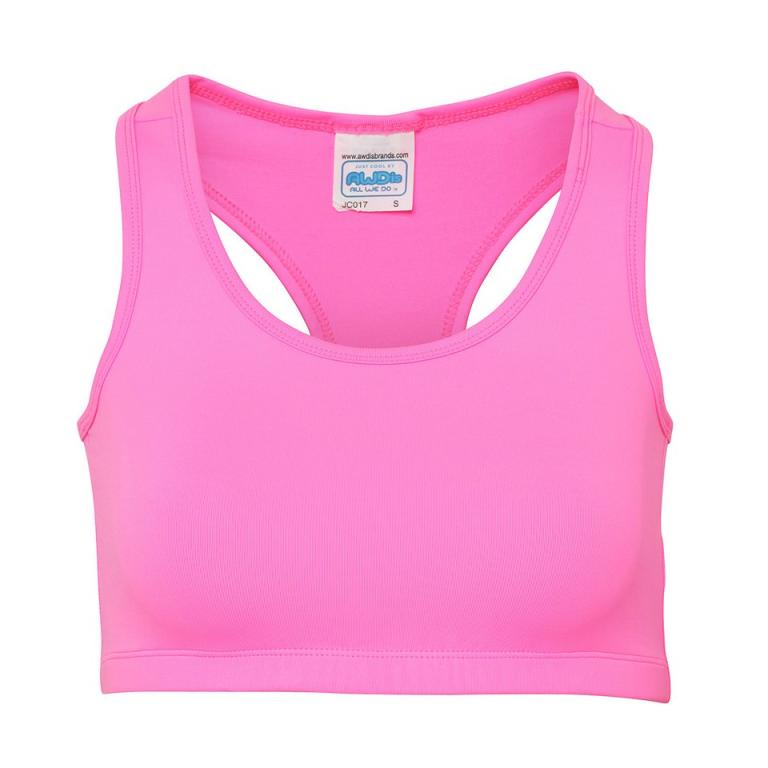 Women's cool sports crop top Electric Pink