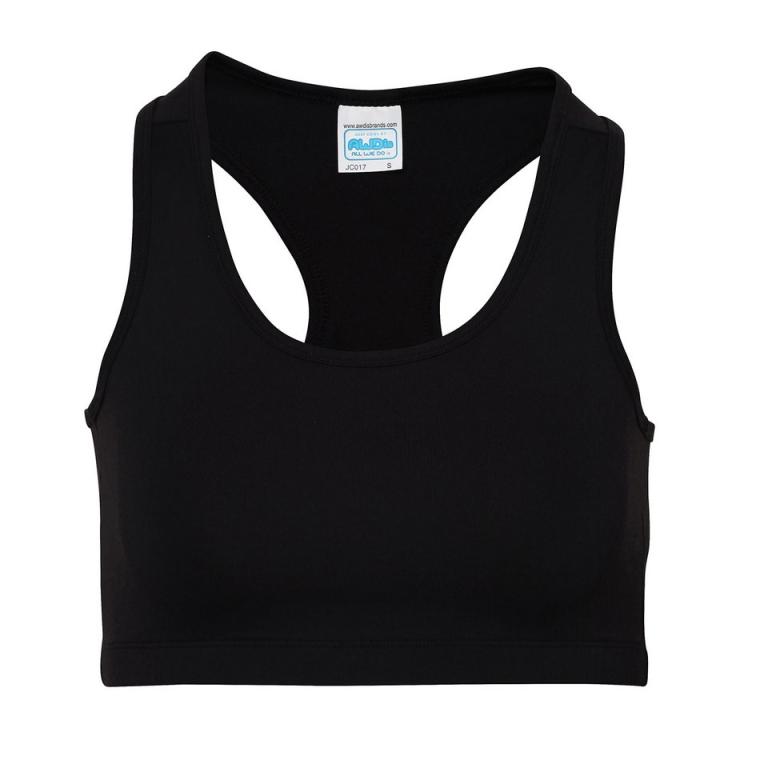 Women's cool sports crop top Jet Black