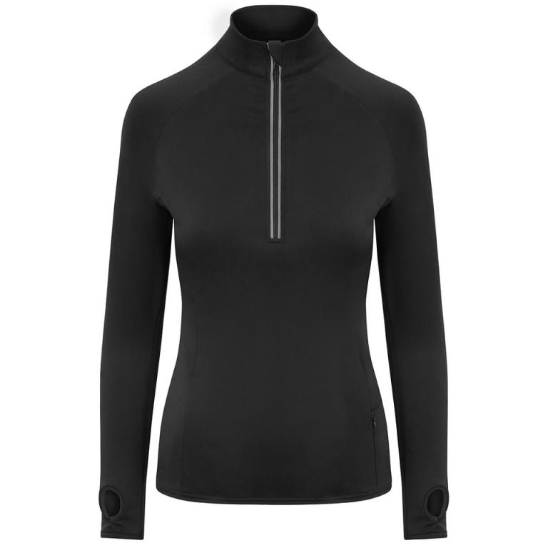 Women's Cool Flex long half-zip top Jet Black