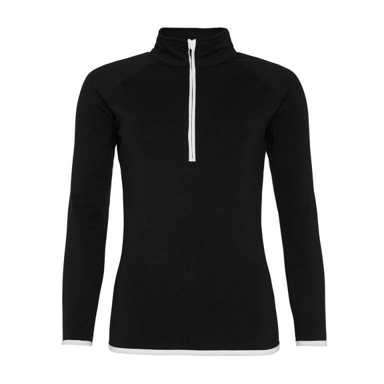 Women's cool ½ zip sweatshirt Jet Black/Arctic White