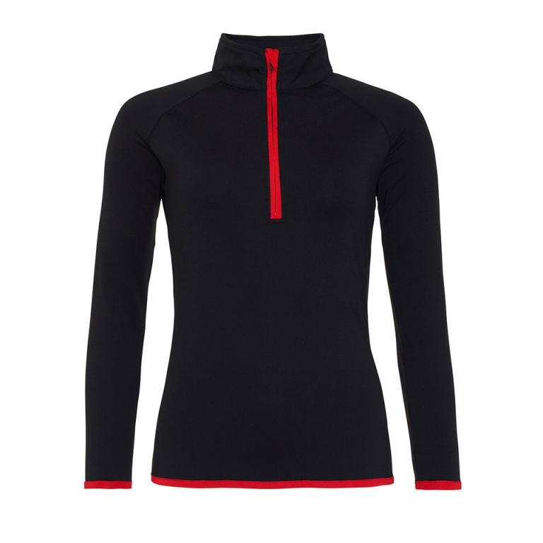 Women's cool ½ zip sweatshirt Jet Black/Fire Red