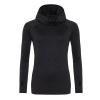 Women's cool cowl neck top Black Slate Melange