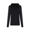 Women's cool cowl neck top Jet Black