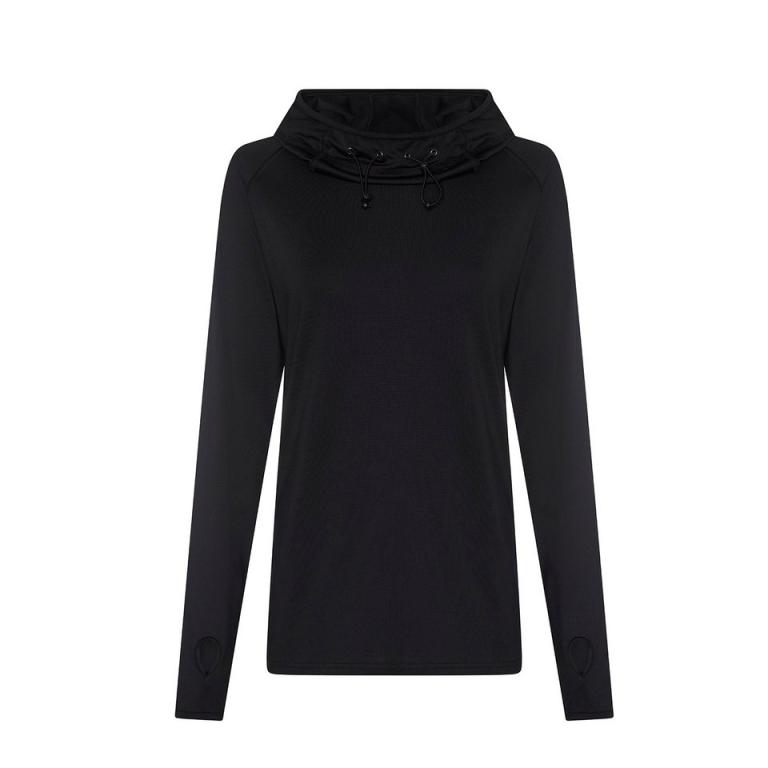 Women's cool cowl neck top Jet Black