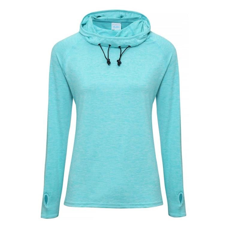 Women's cool cowl neck top Ocean Blue Melange