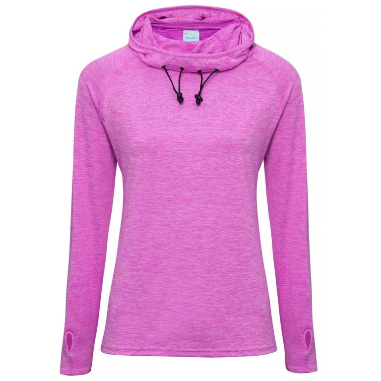 Women's cool cowl neck top Raspberry Melange