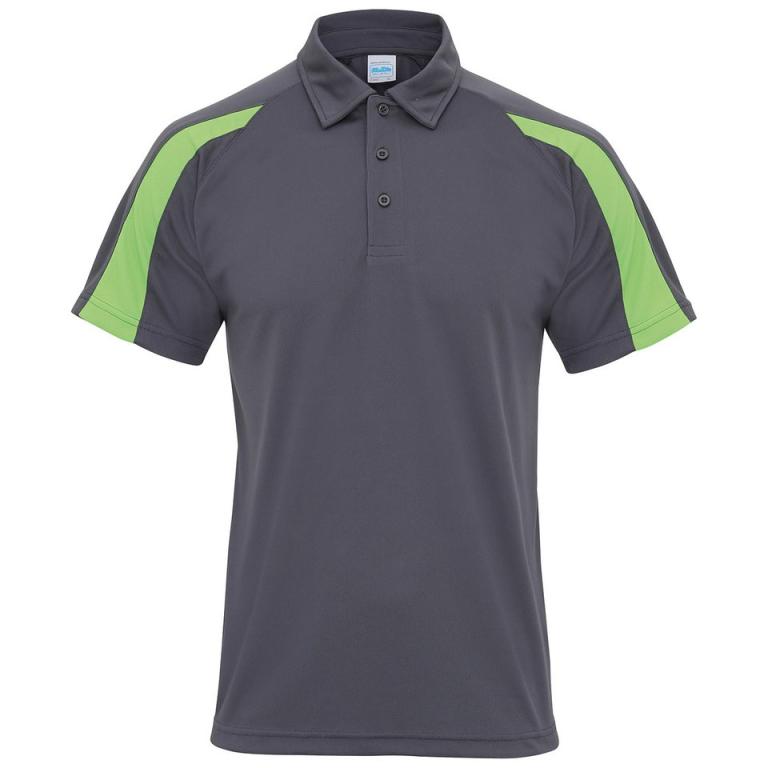 Contrast cool polo Charcoal/Lime Green