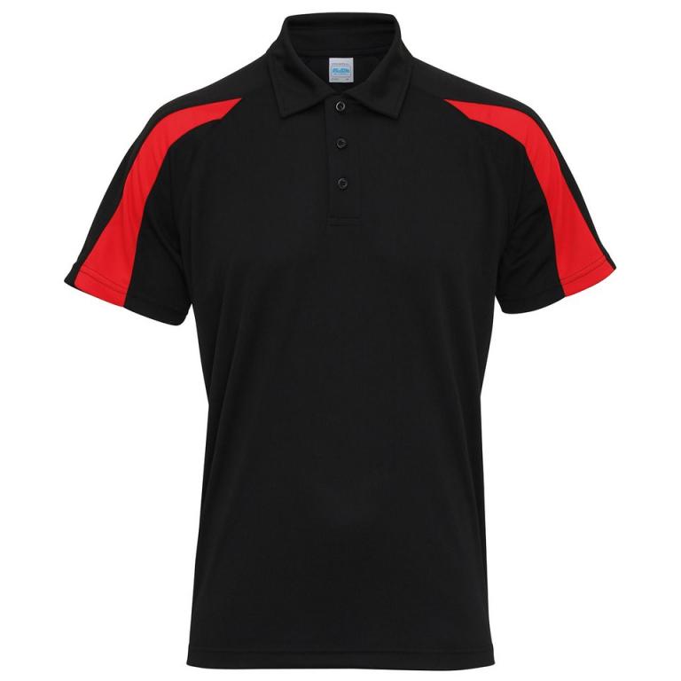 Contrast cool polo Jet Black/Fire Red