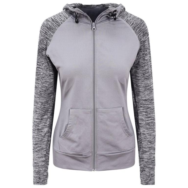 Women's cool contrast zoodie Grey/Grey Melange