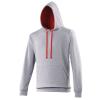 Varsity hoodie Heather Grey/Fire Red