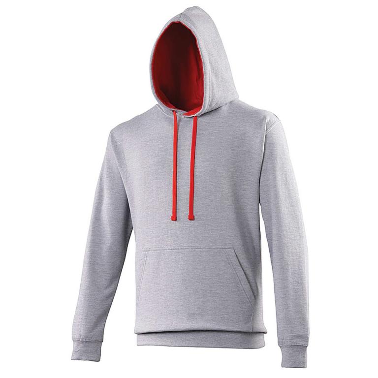 Varsity hoodie Heather Grey/Fire Red