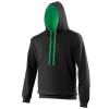 Varsity hoodie Jet Black/Kelly Green