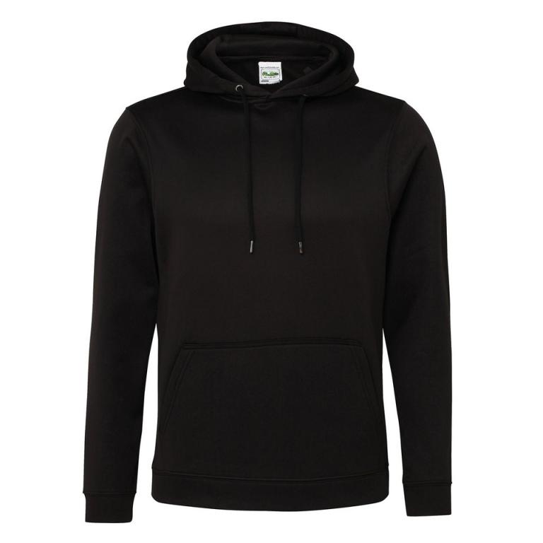 Sports polyester hoodie Jet Black