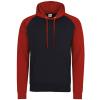 Baseball hoodie Jet Black/Fire Red