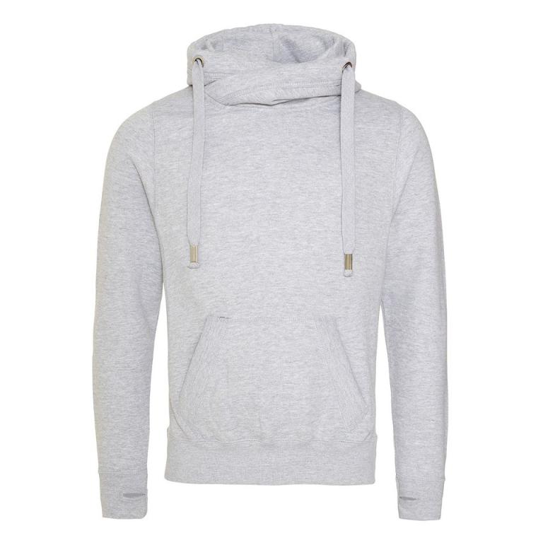 Cross neck hoodie Heather Grey