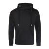 Cross neck hoodie Jet Black