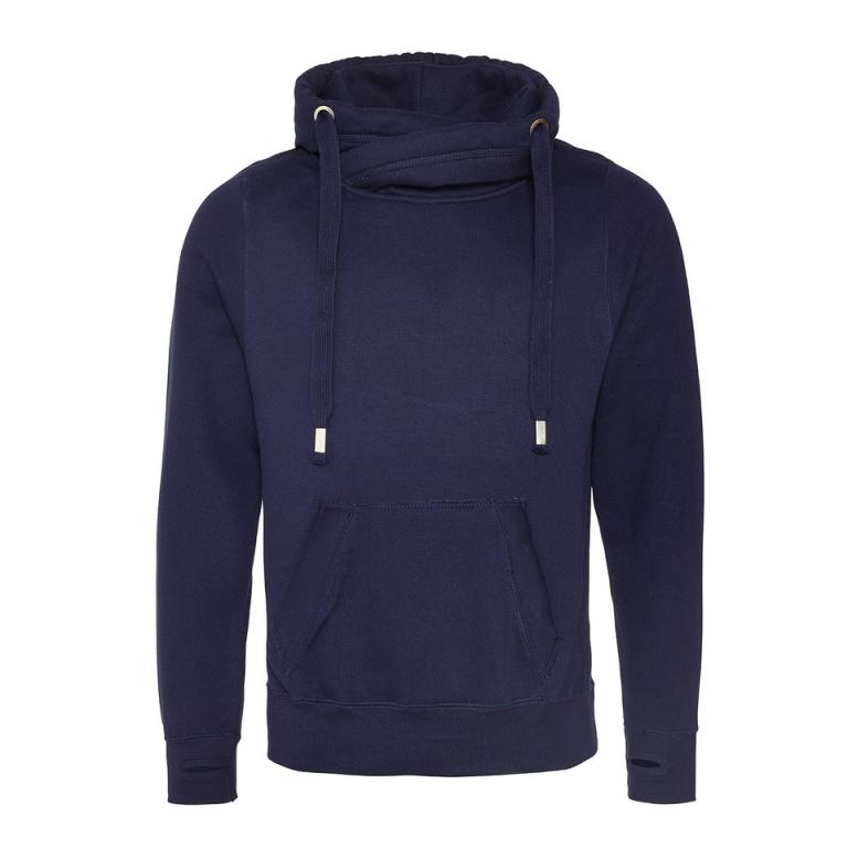 Cross neck hoodie Oxford Navy