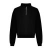 Women's cropped ¼-zip sweat Deep Black