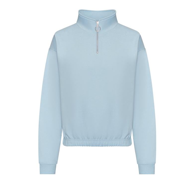 Women's cropped ¼-zip sweat Sky Blue