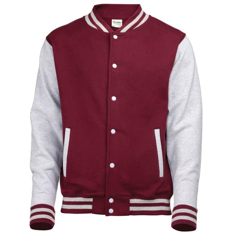 Varsity jacket Burgundy/Heather Grey