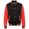 Varsity jacket Jet Black/Fire Red