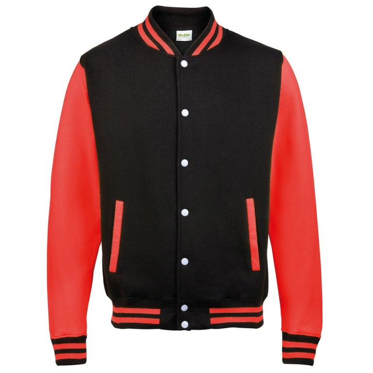 Varsity jacket Jet Black/Fire Red