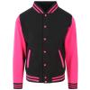 Varsity jacket Jet Black/Hot Pink