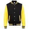 Varsity jacket Jet Black/Sun Yellow