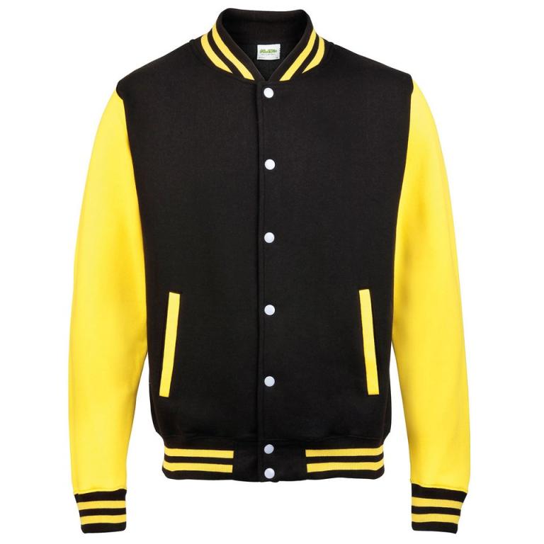 Varsity jacket Jet Black/Sun Yellow