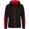 Sports polyester zoodie Jet Black/Fire Red