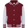 Kids varsity jacket Burgundy/Heather Grey