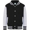 Kids varsity jacket Jet Black/Heather Grey