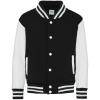 Kids varsity jacket Jet Black/White