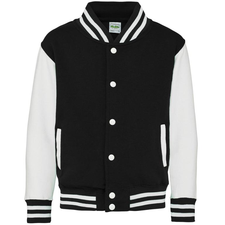 Kids varsity jacket Jet Black/White