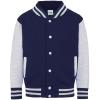 Kids varsity jacket Oxford Navy/Heather Grey