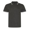 Stretch tipped polo Charcoal/White