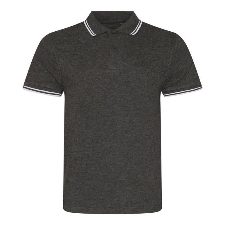 Stretch tipped polo Charcoal/White