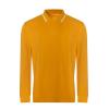 Long sleeve tipped 100 polo Mustard/White