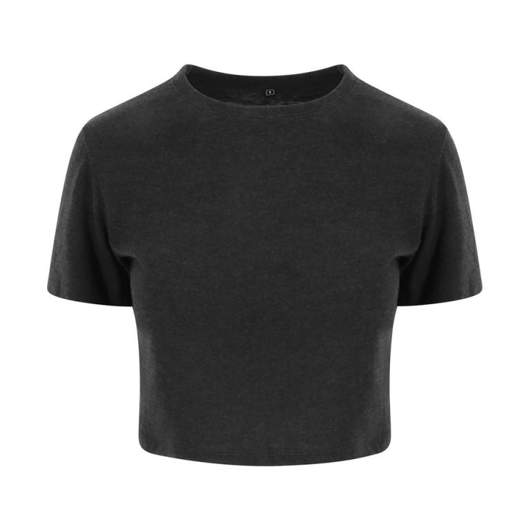 Women's triblend cropped T Heather Black