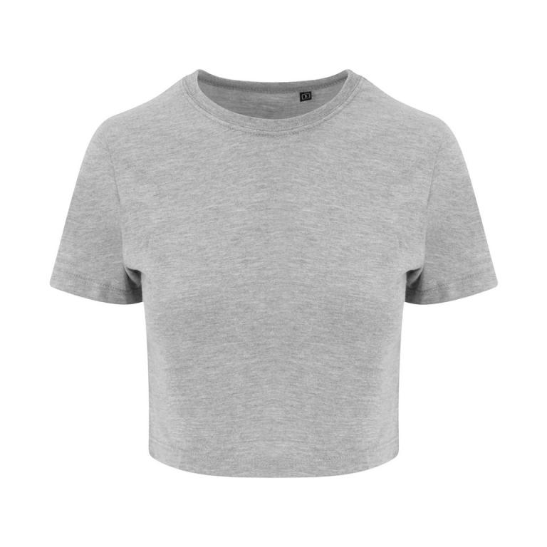 Women's triblend cropped T Heather Grey