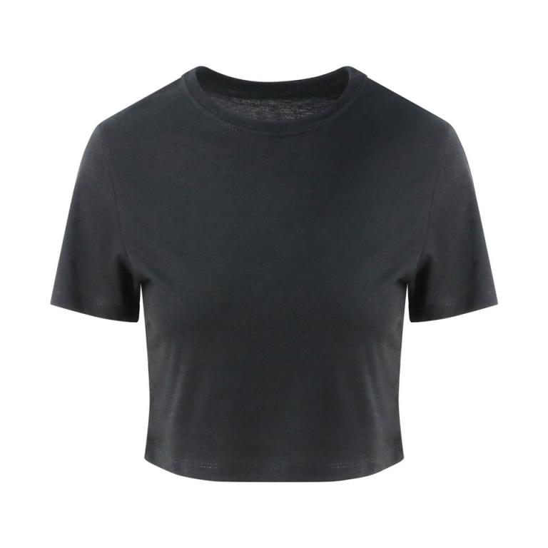 Women's triblend cropped T Solid Black