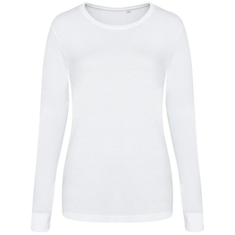 Women's triblend T long sleeve Solid White