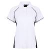 Women's piped performance polo White/Black/Black