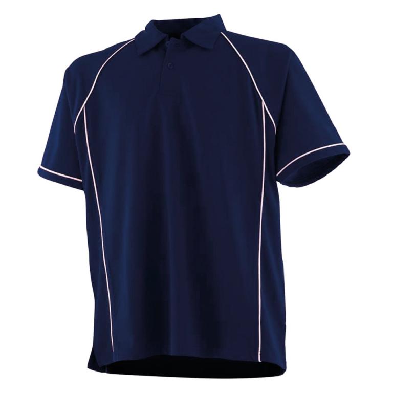 Kids piped performance polo Navy/White