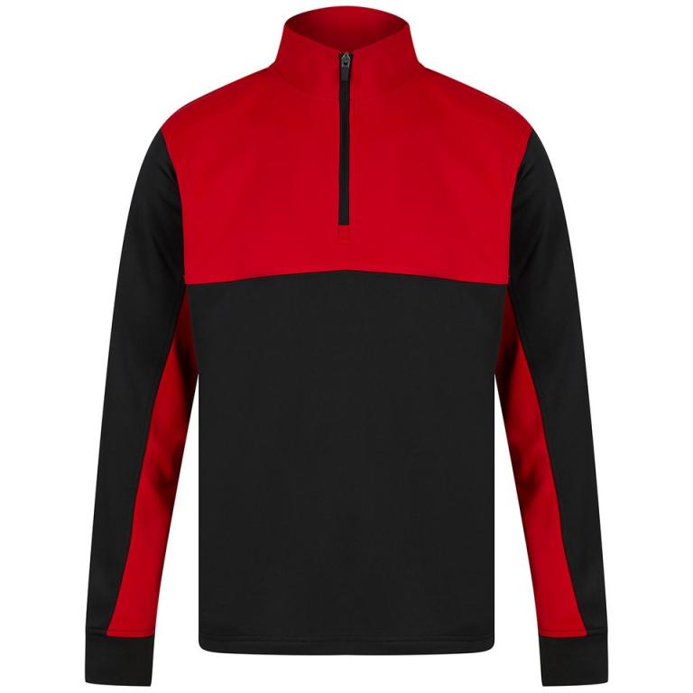 ¼-Tracksuit top Black/Red